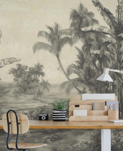 Dschungel-Wandbild namens Tropic Life von Marina Stupakova für Wohn-, Ess- und Schlafzimmer