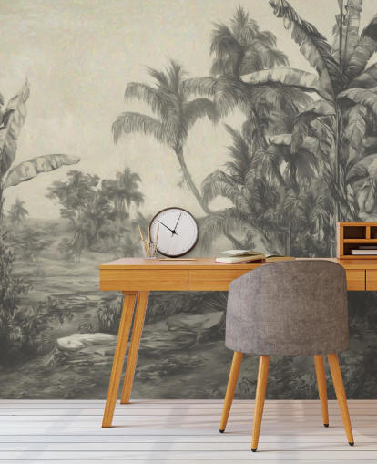 djungel väggmålning kallad Tropic Life av Marina Stupakova för vardagsrum, matsalar och sovrum djungel väggmålning kallad Tropic Life av Marina Stupakova för vardagsrum, matsalar och sovrum