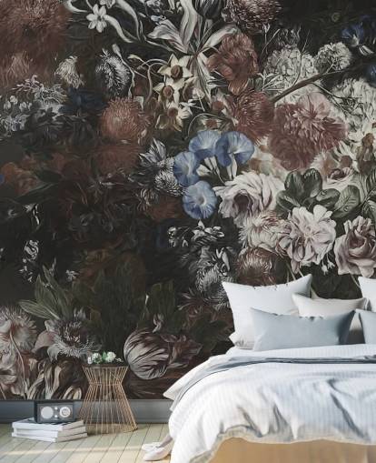 large floral wallpaper mural called Very Big Bouquet by Marina Stupakova for bedrooms and lounges large floral wallpaper mural called Very Big Bouquet by Marina Stupakova for bedrooms and lounges