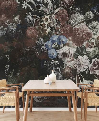 large floral wallpaper mural called Very Big Bouquet by Marina Stupakova for bedrooms and lounges