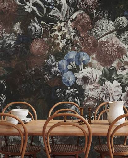 large floral wallpaper mural called Very Big Bouquet by Marina Stupakova for bedrooms and lounges
