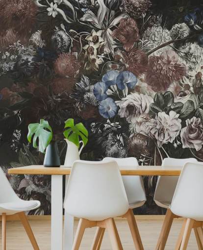 mural grande de papel pintado floral llamado Very Big Bouquet de Marina Stupakova para dormitorios y salones