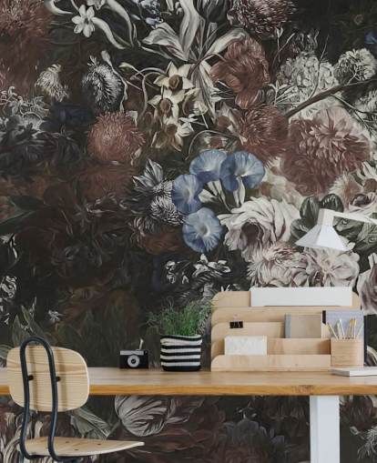 large floral wallpaper mural called Very Big Bouquet by Marina Stupakova for bedrooms and lounges