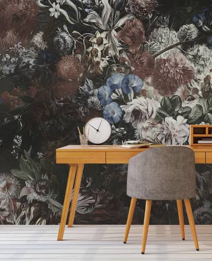 mural grande de papel pintado floral llamado Very Big Bouquet de Marina Stupakova para dormitorios y salones