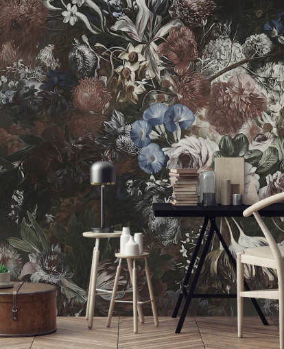 large floral wallpaper mural called Very Big Bouquet by Marina Stupakova for bedrooms and lounges