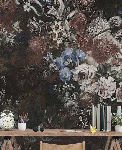 mural grande de papel pintado floral llamado Very Big Bouquet de Marina Stupakova para dormitorios y salones