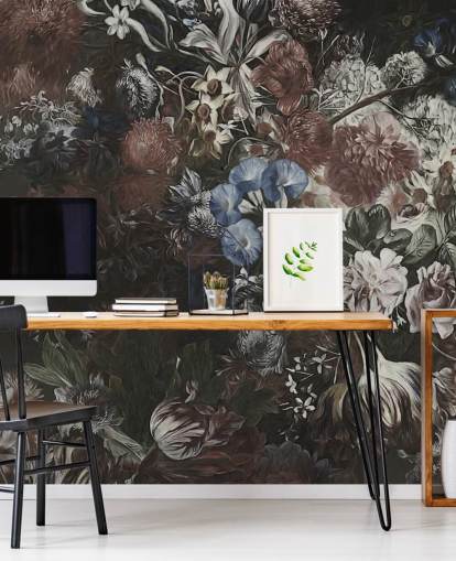 große Blumentapete namens Very Big Bouquet von Marina Stupakova für Schlafzimmer und Lounges