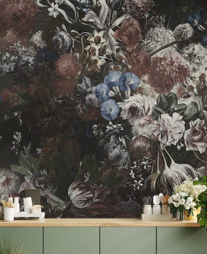 large floral wallpaper mural called Very Big Bouquet by Marina Stupakova for bedrooms and lounges
