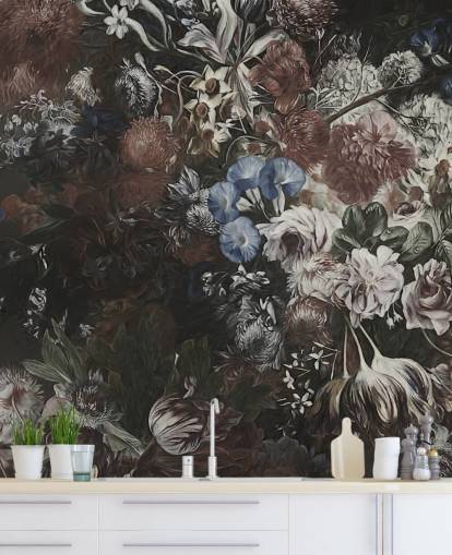 large floral wallpaper mural called Very Big Bouquet by Marina Stupakova for bedrooms and lounges