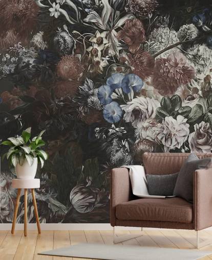 grand papier peint floral appelé Very Big Bouquet de Marina Stupakova pour les chambres et les salons