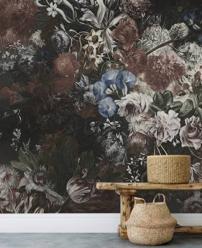 large floral wallpaper mural called Very Big Bouquet by Marina Stupakova for bedrooms and lounges