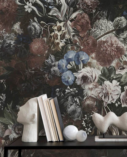 large floral wallpaper mural called Very Big Bouquet by Marina Stupakova for bedrooms and lounges