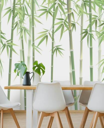 green custom bamboo wallpaper mural called Green and White Bamboo green custom bamboo wallpaper mural called Green and White Bamboo