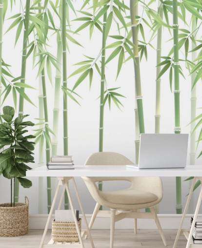 grön anpassad bambu tapetväggmålning kallad Grön och vit bambu grön anpassad bambu tapetväggmålning kallad Grön och vit bambu