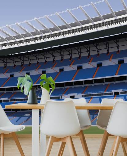 blå och grön anpassningsbar real madrid tapetväggmålning som heter Santiago Bernabéu Football Stadium av Matthew J I Wood