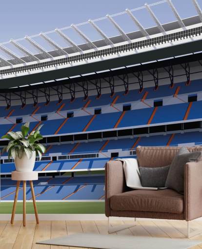 blue and green customisable real madrid wallpaper mural called Santiago Bernabéu Football Stadium by Matthew J I Wood blue and green customisable real madrid wallpaper mural called Santiago Bernabéu Football Stadium by Matthew J I Wood