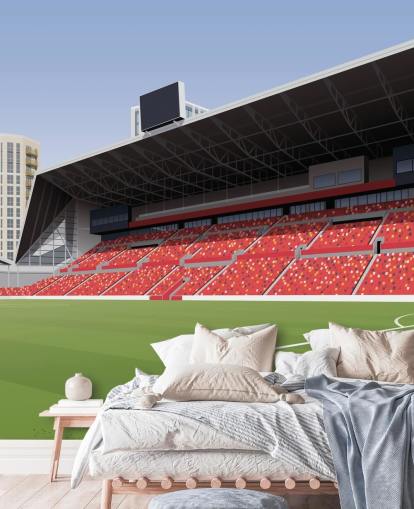 grön och röd brentford fotbollsklubb tapet kallad Gtech Community Stadium Football Stadium av Matthew J I Wood grön och röd brentford fotbollsklubb tapet kallad Gtech Community Stadium Football Stadium av Matthew J I Wood