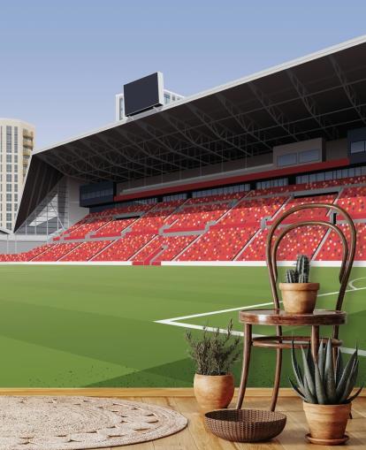 fond d'écran vert et rouge du club de football de Brentford appelé Gtech Community Stadium Football Stadium par Matthew J I Wood