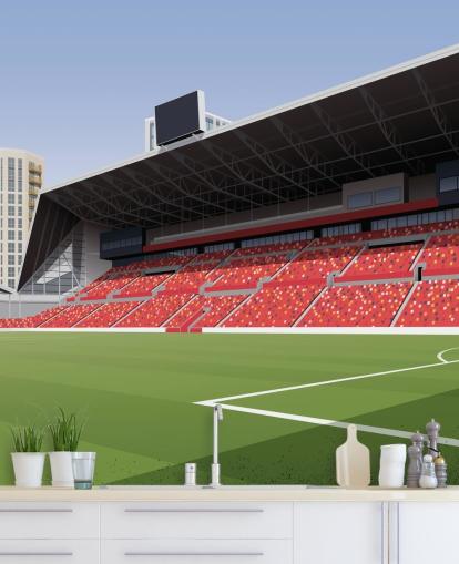 Grün-rote Brentford-Fußball-Club-Tapete namens Gtech Community Stadium Football Stadium von Matthew J I Wood Grün-rote Brentford-Fußball-Club-Tapete namens Gtech Community Stadium Football Stadium von Matthew J I Wood