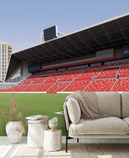 fond d'écran vert et rouge du club de football de Brentford appelé Gtech Community Stadium Football Stadium par Matthew J I Wood