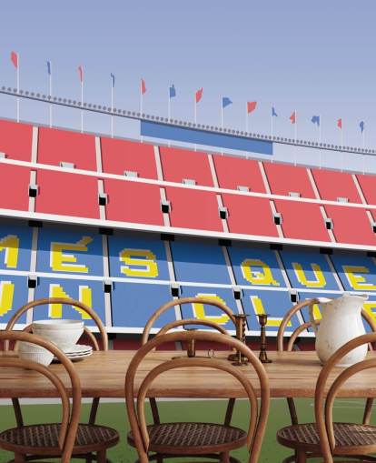carta da parati murale personalizzabile blu e rossa di Barcellona chiamata Camp Nou Football Stadium di Matthew J I Wood carta da parati murale personalizzabile blu e rossa di Barcellona chiamata Camp Nou Football Stadium di Matthew J I Wood