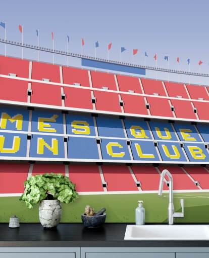 blue and red customisable barcelona wallpaper mural called Camp Nou Football Stadium by Matthew J I Wood blue and red customisable barcelona wallpaper mural called Camp Nou Football Stadium by Matthew J I Wood