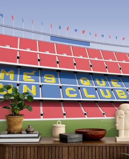 papier peint mural personnalisable bleu et rouge de Barcelone appelé Camp Nou Football Stadium par Matthew J I Wood papier peint mural personnalisable bleu et rouge de Barcelone appelé Camp Nou Football Stadium par Matthew J I Wood