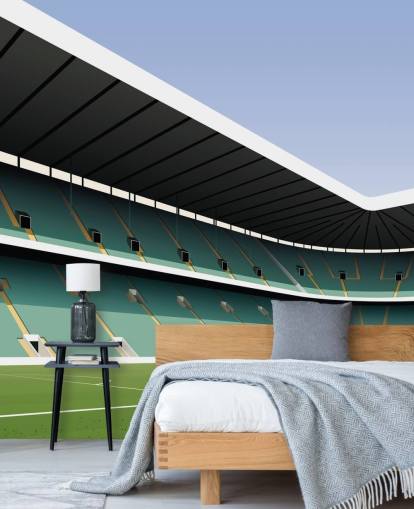 green and white customisable celtic wallpaper mural called Celtic Park Football Stadium by Matthew J I Wood