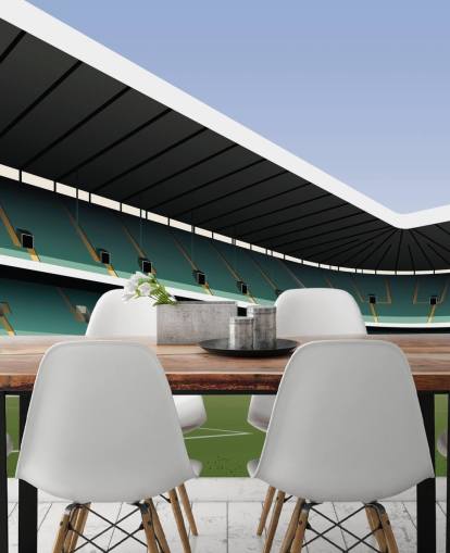 mural de papel de parede celta personalizável verde e branco chamado Celtic Park Football Stadium de Matthew J I Wood