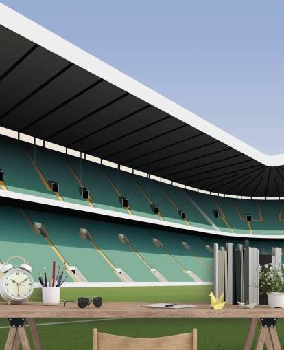 mural de papel pintado celta personalizable en verde y blanco llamado Celtic Park Football Stadium de Matthew J I Wood mural de papel pintado celta personalizable en verde y blanco llamado Celtic Park Football Stadium de Matthew J I Wood