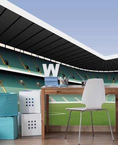vihreä ja valkoinen muokattava kelttiläinen taustakuvamaalaus nimeltä Celtic Park Football Stadium, kirjoittanut Matthew J I Wood vihreä ja valkoinen muokattava kelttiläinen taustakuvamaalaus nimeltä Celtic Park Football Stadium, kirjoittanut Matthew J I Wood