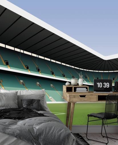 papier peint mural celtique personnalisable vert et blanc appelé Celtic Park Football Stadium par Matthew J I Wood