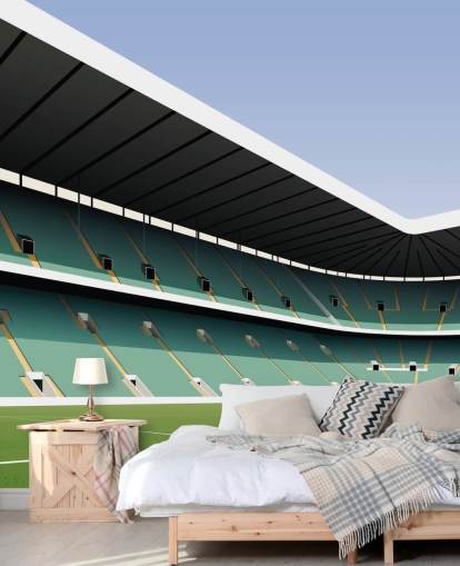 green and white customisable celtic wallpaper mural called Celtic Park Football Stadium by Matthew J I Wood