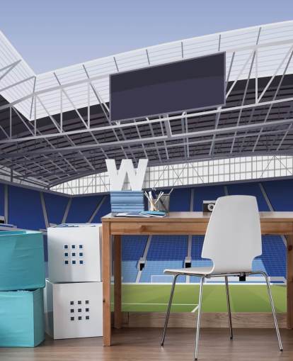 carta da parati murale personalizzabile blu e verde dell'Everton chiamata Everton Stadium Football Stadium di Matthew J I Wood carta da parati murale personalizzabile blu e verde dell'Everton chiamata Everton Stadium Football Stadium di Matthew J I Wood