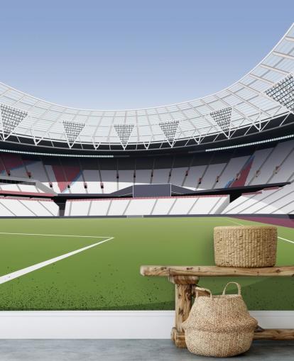 grøn og hvid tilpasselig west ham united tapetmaleri kaldet London Stadium Football Stadium af Matthew J I Wood til soveværelser og hjemmekontorer grøn og hvid tilpasselig west ham united tapetmaleri kaldet London Stadium Football Stadium af Matthew J I Wood til soveværelser og hjemmekontorer