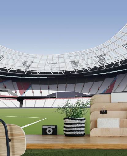 grön och vit anpassningsbar West Ham United tapetväggmålning som heter London Stadium Football Stadium av Matthew J I Wood för sovrum och hemmakontor grön och vit anpassningsbar West Ham United tapetväggmålning som heter London Stadium Football Stadium av Matthew J I Wood för sovrum och hemmakontor