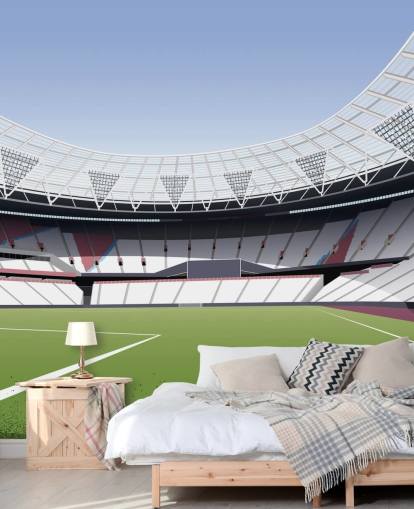 papier peint mural personnalisable vert et blanc de West Ham United appelé London Stadium Football Stadium par Matthew J I Wood pour les chambres et les bureaux à domicile