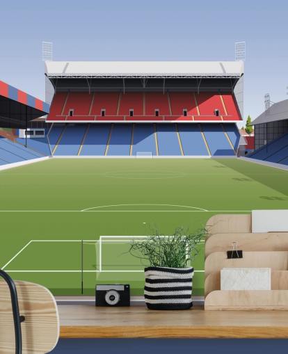 red, blue and green crystal palace wallpaper mural called Selhurst Park Football Stadium for kids bedrooms, man caves and home offices