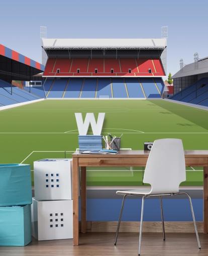 red, blue and green crystal palace wallpaper mural called Selhurst Park Football Stadium for kids bedrooms, man caves and home offices