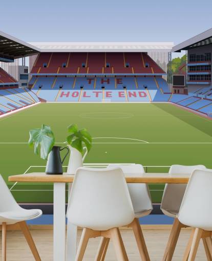 blå, rödbrun och grön aston villa tapetväggmålning kallad Villa Park Football Stadium för tonårsrum, mangrottor och hemmakontor blå, rödbrun och grön aston villa tapetväggmålning kallad Villa Park Football Stadium för tonårsrum, mangrottor och hemmakontor