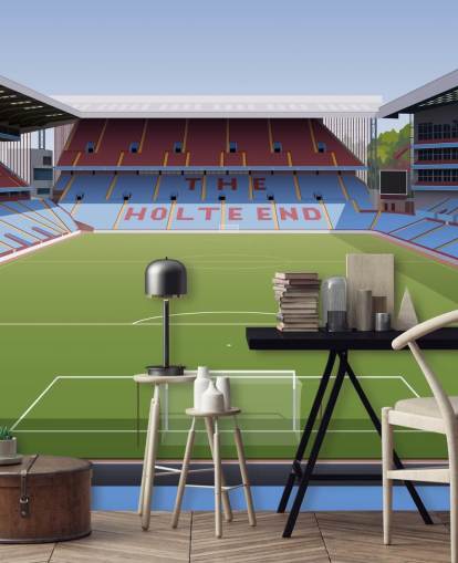 mural de papel de parede azul, marrom e verde do Aston Villa chamado Villa Park Football Stadium para quartos de adolescentes, cavernas masculinas e escritórios domésticos mural de papel de parede azul, marrom e verde do Aston Villa chamado Villa Park Football Stadium para quartos de adolescentes, cavernas masculinas e escritórios domésticos
