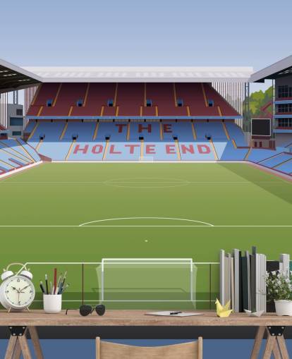 blå, rødbrun og grønn aston villa tapetmaleri kalt Villa Park Football Stadium for tenåringssoverom, mannshuler og hjemmekontorer blå, rødbrun og grønn aston villa tapetmaleri kalt Villa Park Football Stadium for tenåringssoverom, mannshuler og hjemmekontorer