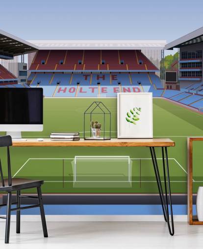 blue, maroon and green aston villa wallpaper mural called Villa Park Football Stadium for teen bedrooms, man caves and home offices blue, maroon and green aston villa wallpaper mural called Villa Park Football Stadium for teen bedrooms, man caves and home offices