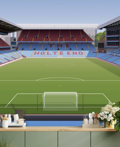 blue, maroon and green aston villa wallpaper mural called Villa Park Football Stadium for teen bedrooms, man caves and home offices blue, maroon and green aston villa wallpaper mural called Villa Park Football Stadium for teen bedrooms, man caves and home offices