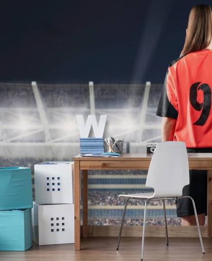 murale da parete con calcio chiamato Number 9 per camerette per bambini e club sportivi