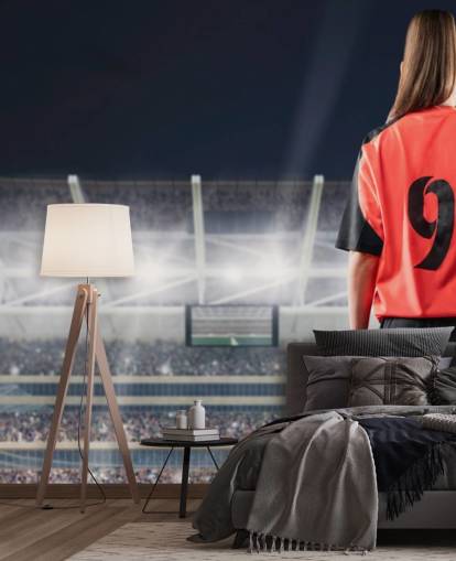 mural de parede de futebol chamado Número 9 para quartos infantis e clubes esportivos