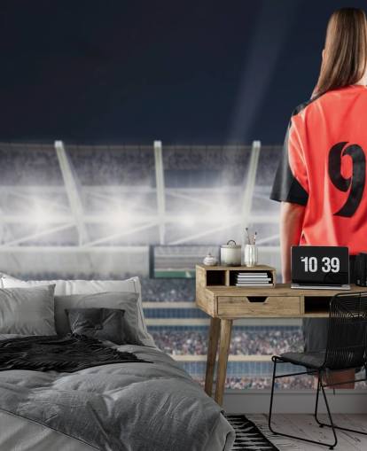 football wall mural called Number 9 for children's bedrooms and sports clubs