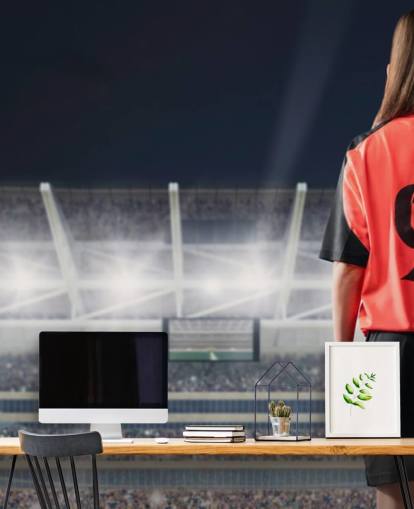 mural de parede de futebol chamado Número 9 para quartos infantis e clubes esportivos