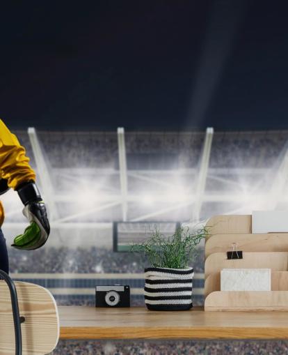 voetbalmuurschildering genaamd Goalkeeper voor slaapkamers, sportclubs en scholen voetbalmuurschildering genaamd Goalkeeper voor slaapkamers, sportclubs en scholen