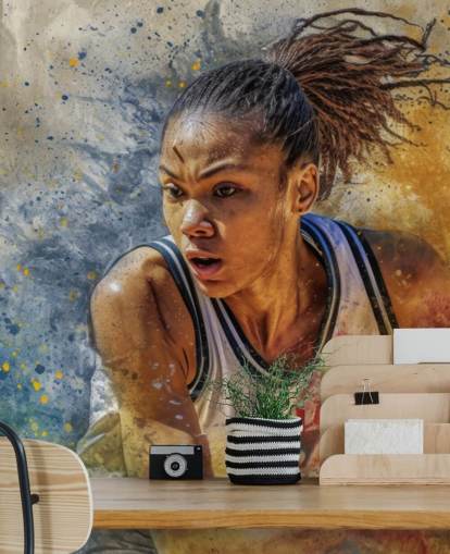 basketball wallpaper mural called Basketball Player in Action for kids bedrooms and sports clubs